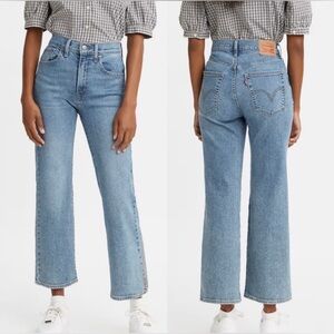 LEVI'S High Waisted Crop Flare Jeans Size‎ 29 x 27 Med Wash NWT